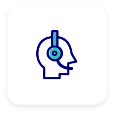 Icon of person wearing a headset